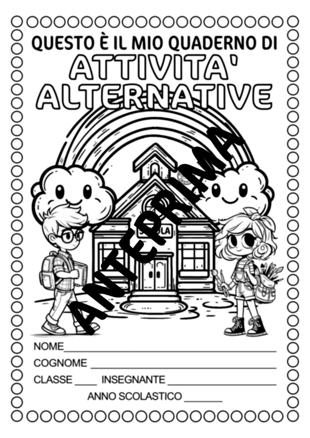 COPERTINA QUADERNO DI ATTIVITA' ALTERNATIVE SCUOLA PRIMARIA