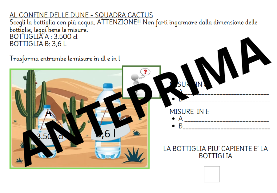 MISSIONE ACQUA – La Gara dei Versatori / MISURE DI CAPACITA'