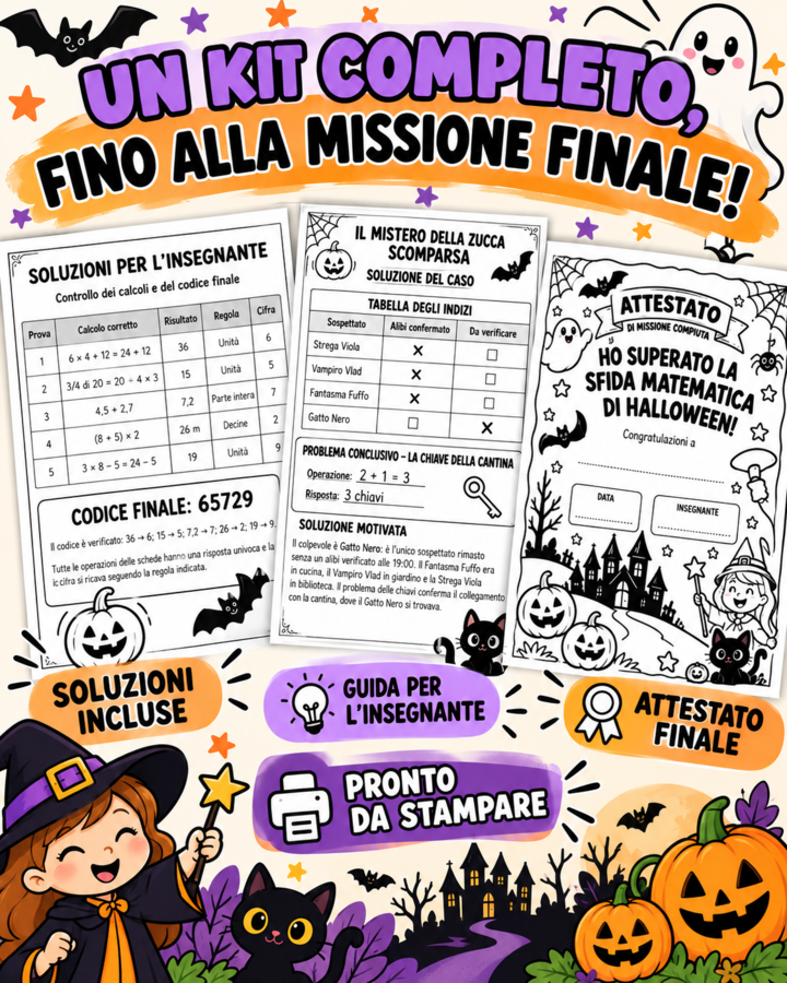 🎃 KIT HALLOWEEN MATEMATICO – CLASSE QUINTA PRIMARIA