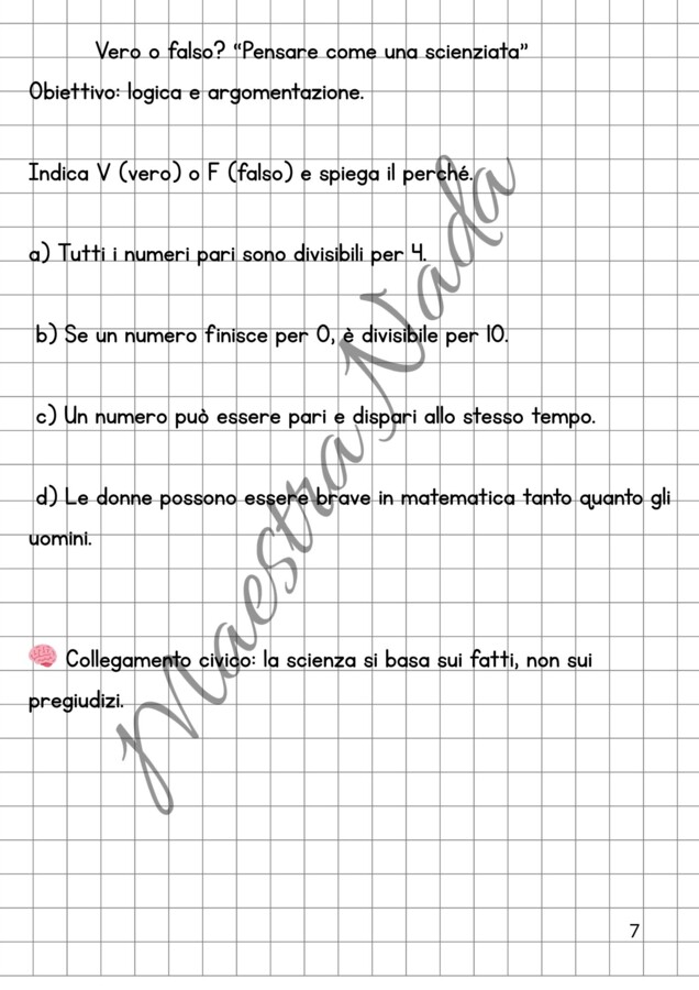 Giornata mondiale delle donne e delle ragazze nella scienza ( attività matematica e scienza classe terza/quarta scuola primaria)