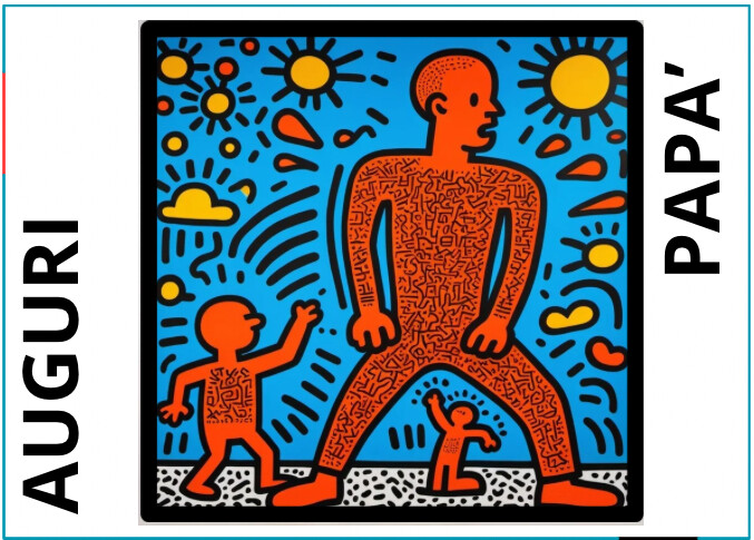 Auguri papà in stile Keith Haring