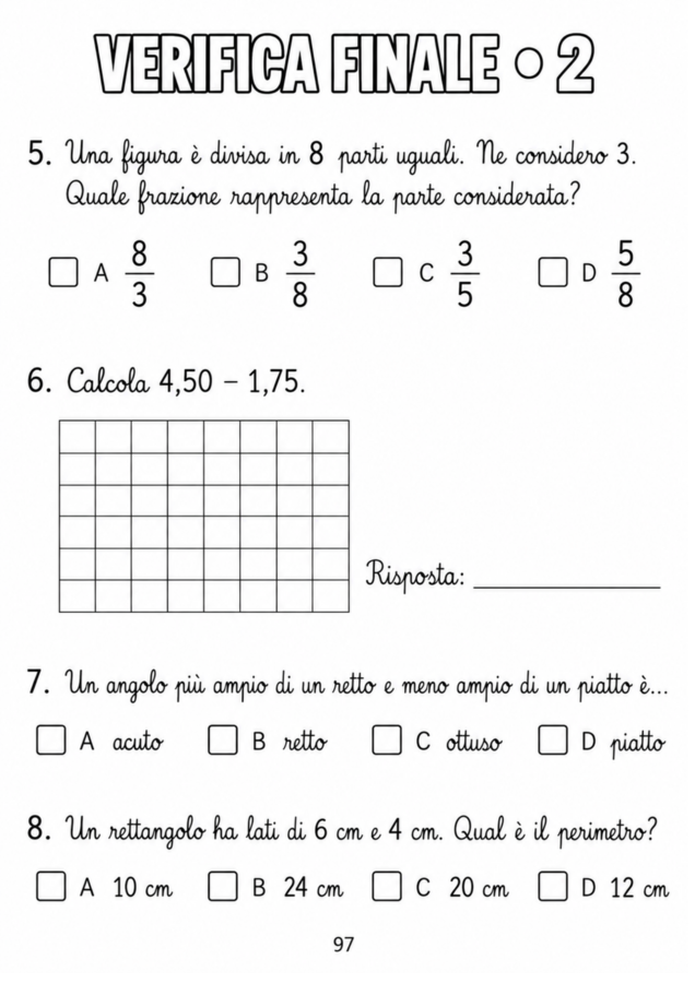 Quaderno completo di matematica classe terza scuola primaria