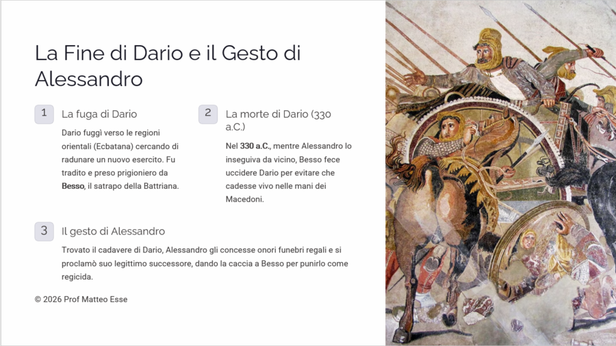 Alessandro Magno e l'Ellenismo: Percorso Didattico Completo (28 Slide + Test + Mappe).