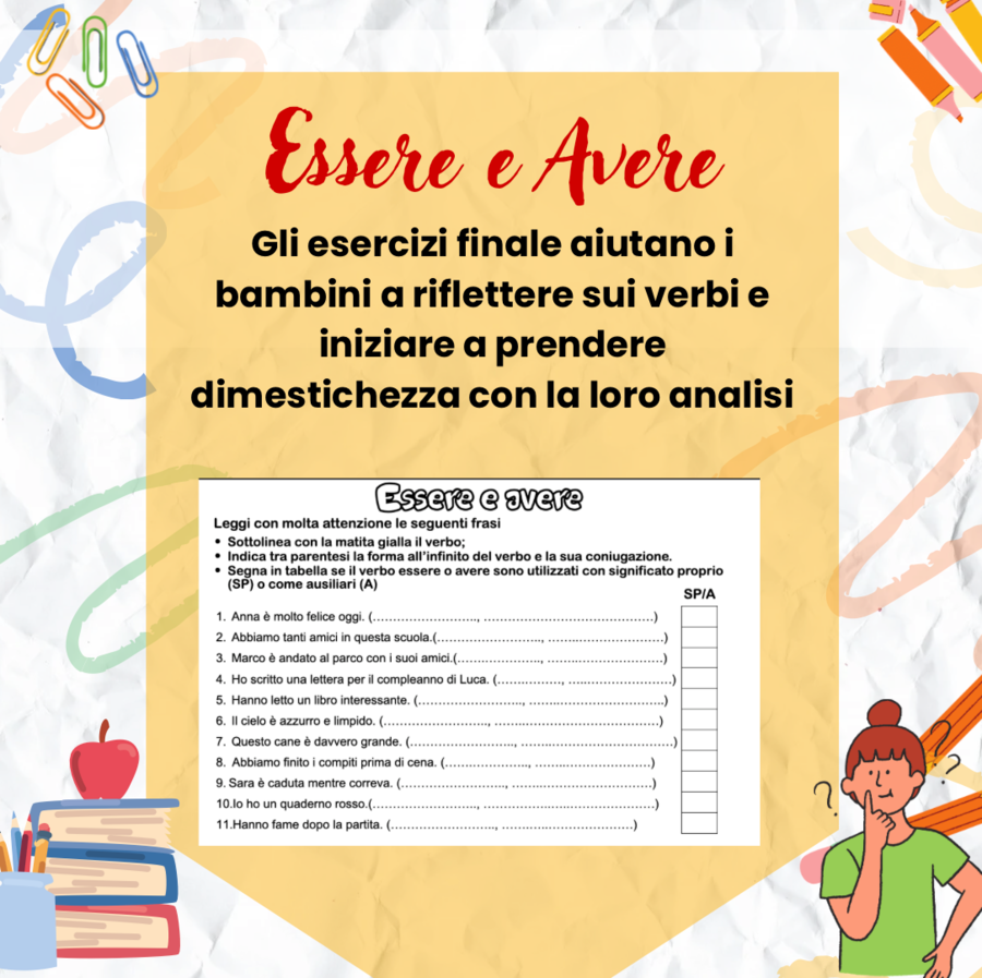 Essere e avere - schemi ed esercizi per la classe terza