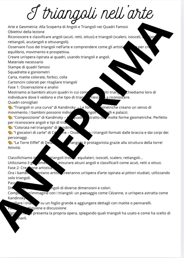 Angoli e triangoli nell’arte