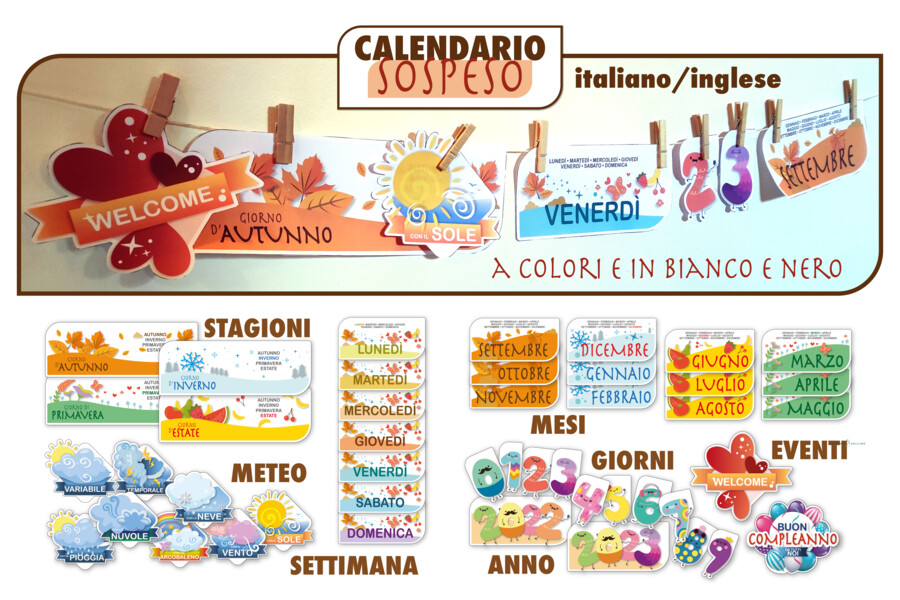 "CALENDARIO SOSPESO. Kit CARDS" ITALIANO - INGLESE