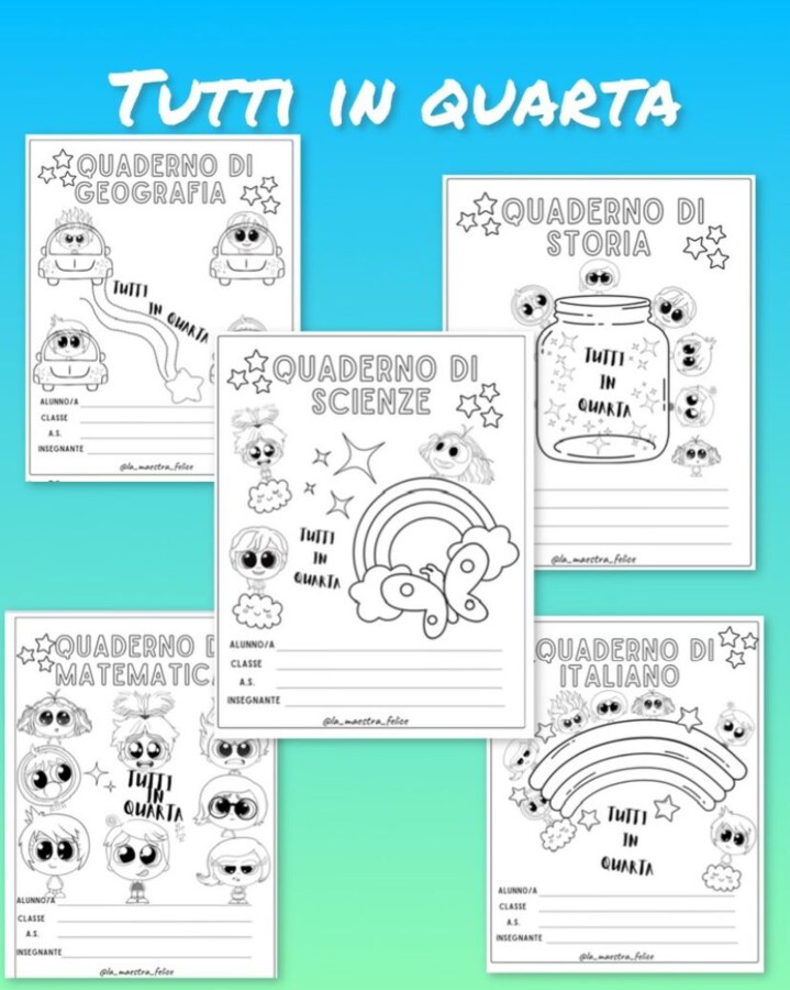COPERTINE QUADERNI "TUTTI IN QUARTA"