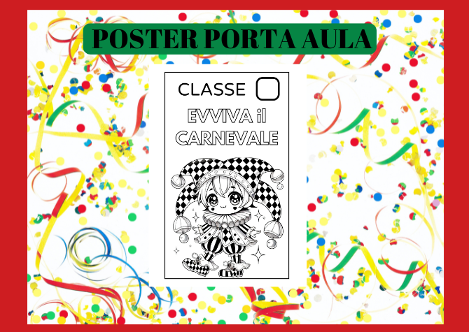 POSTER Carnevale per PORTA dell'aula