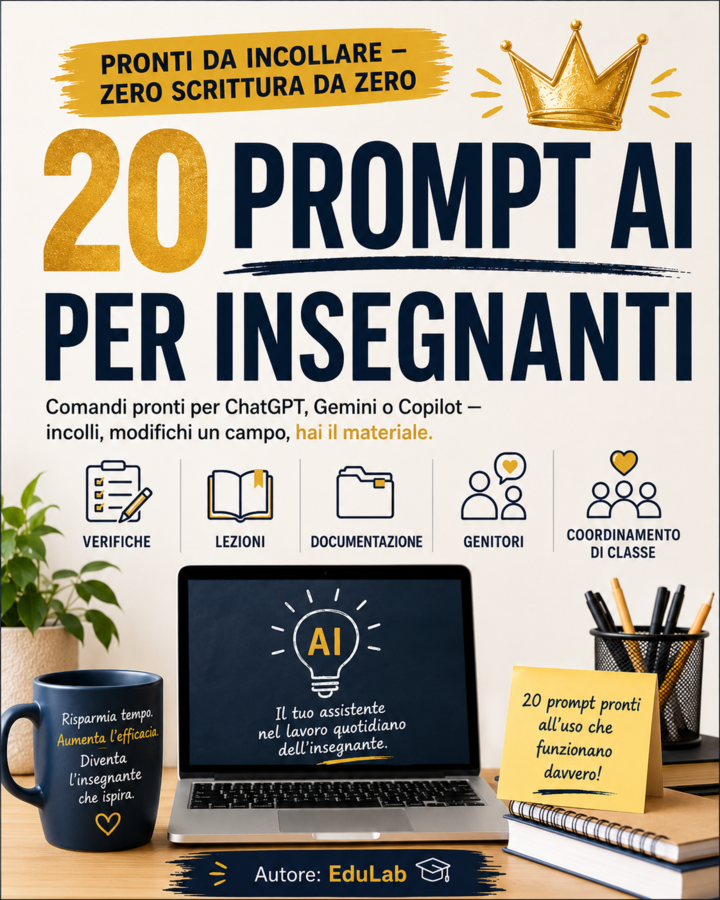 20 prompt AI per insegnanti — tutte le materie