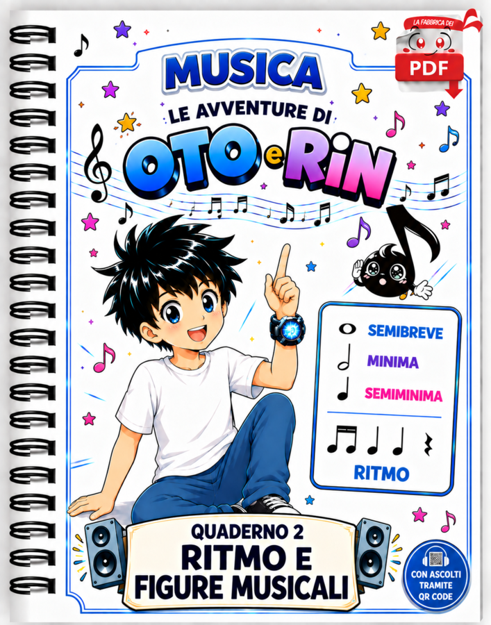 il Quaderno di MUSICA 2:  ritmo e figure musicali (Le avventure di Oto e Rin)
