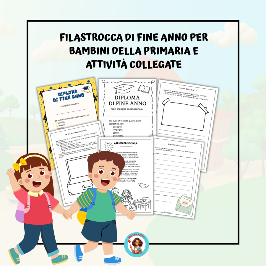 Arrivederci scuola: Filastrocca di fine anno per bambini della primaria e Attività collegate