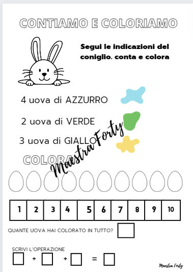 Conta e colora a tema Pasquale