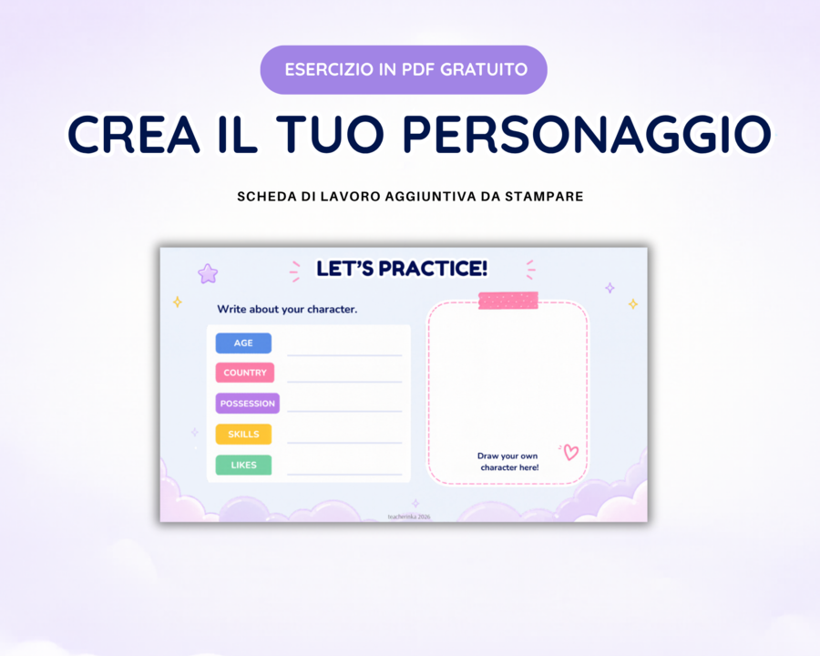 Descrivi il tuo personaggio – attività interattiva di speaking in inglese