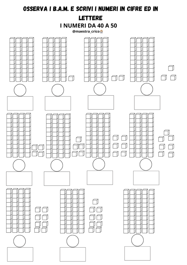 RAPPRESENTIAMO I NUMERI CON I MATERIALI CONCRETI
