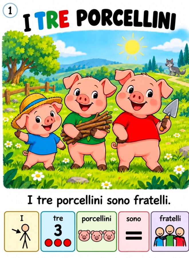 I tre porcellini – Storia illustrata in CAA