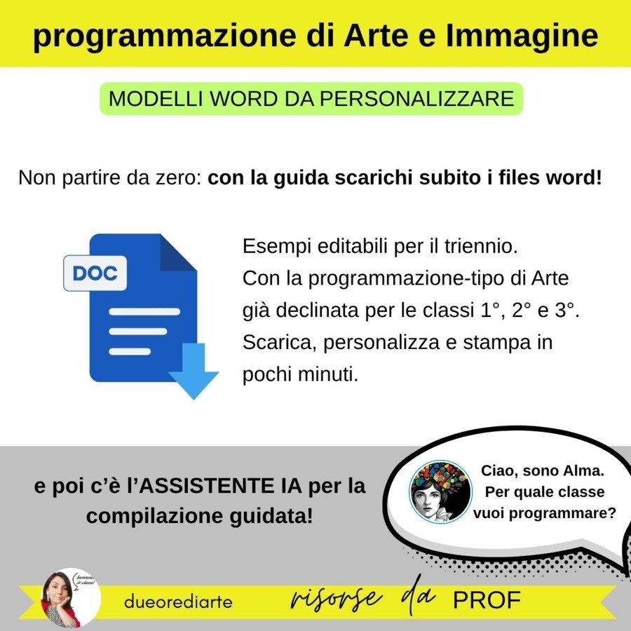 Programmazione Arte e Immagine (Secondaria I Grado): Guida aggiornata alle IN2025, con Modelli Word e Assistente IA