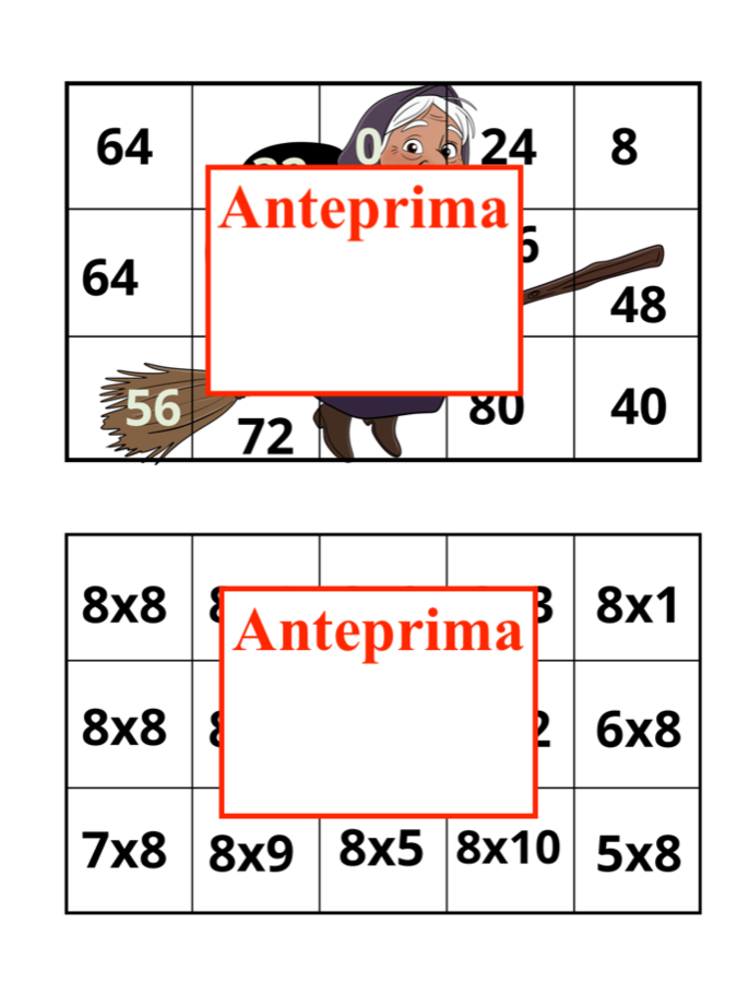 11 Puzzle delle tabelline di Natale- materiale concreto per la scoperta, la costruzione e il rinforzo