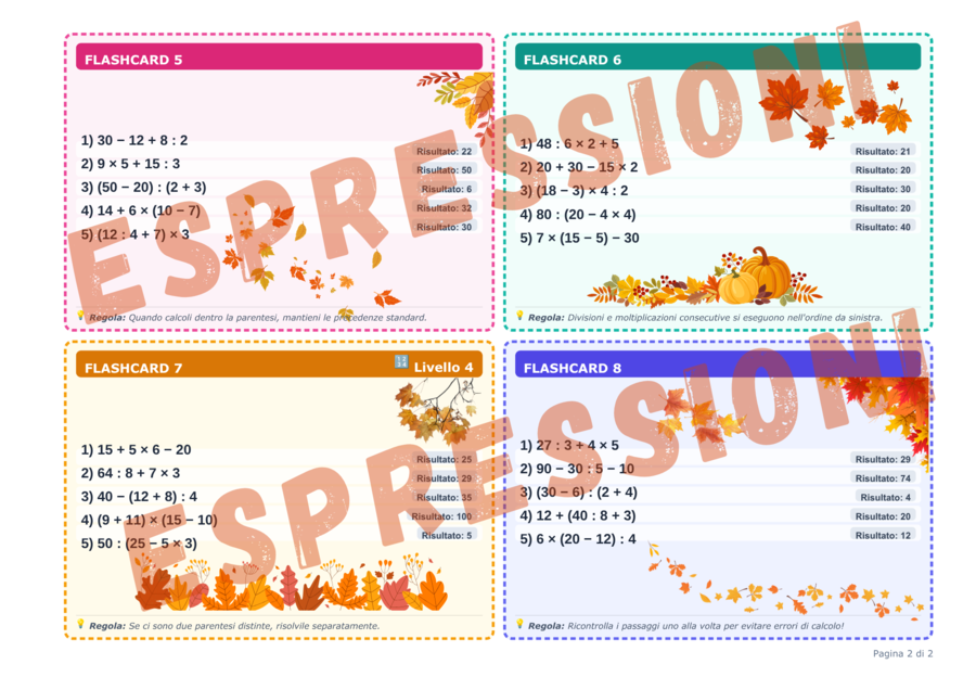 FLASHCARDS con ESPRESSIONI