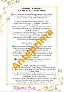 Semaforo del comportamento – Kit per la gestione della classe ed autoregolazione