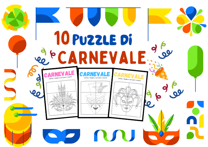 10 Puzzle di Carnevale fai da te
