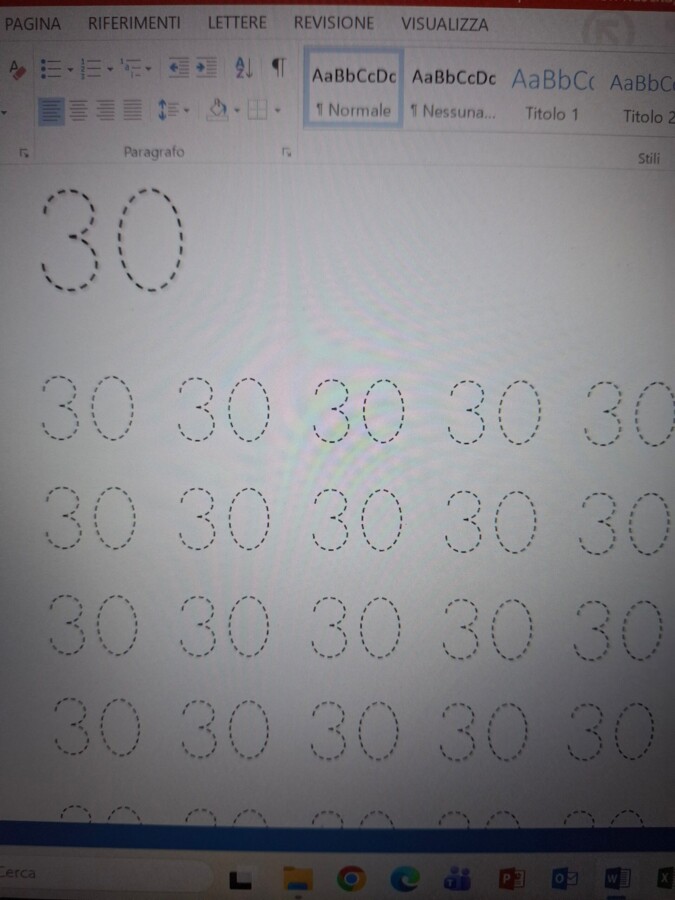 Tratteggio da 30 a 40