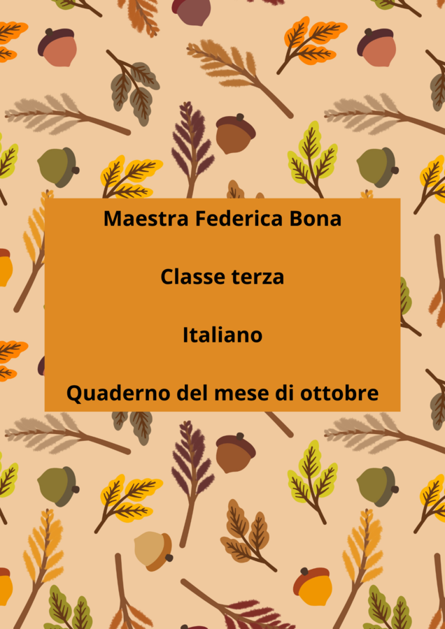 Quaderno italiano terza ottobre
