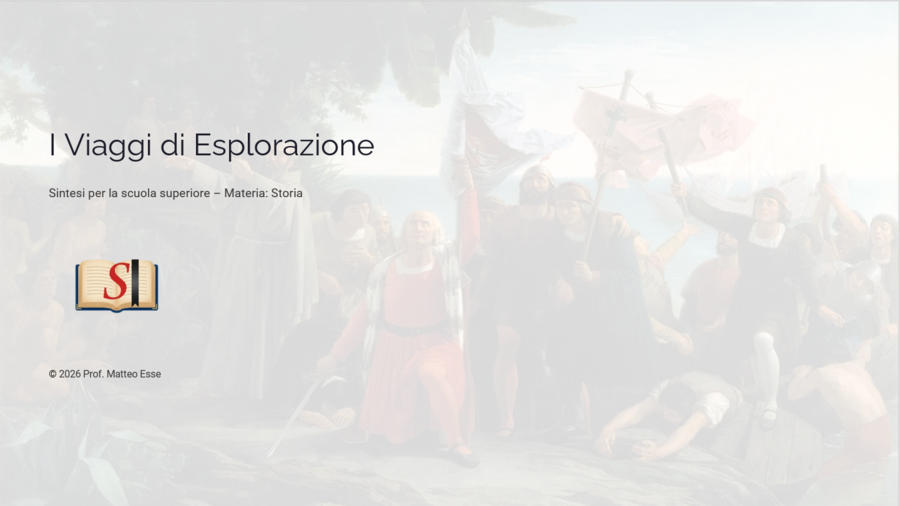 Le Grandi Esplorazioni e la Conquista del Nuovo Mondo – Modulo Completo (22 Slide + Verifica)