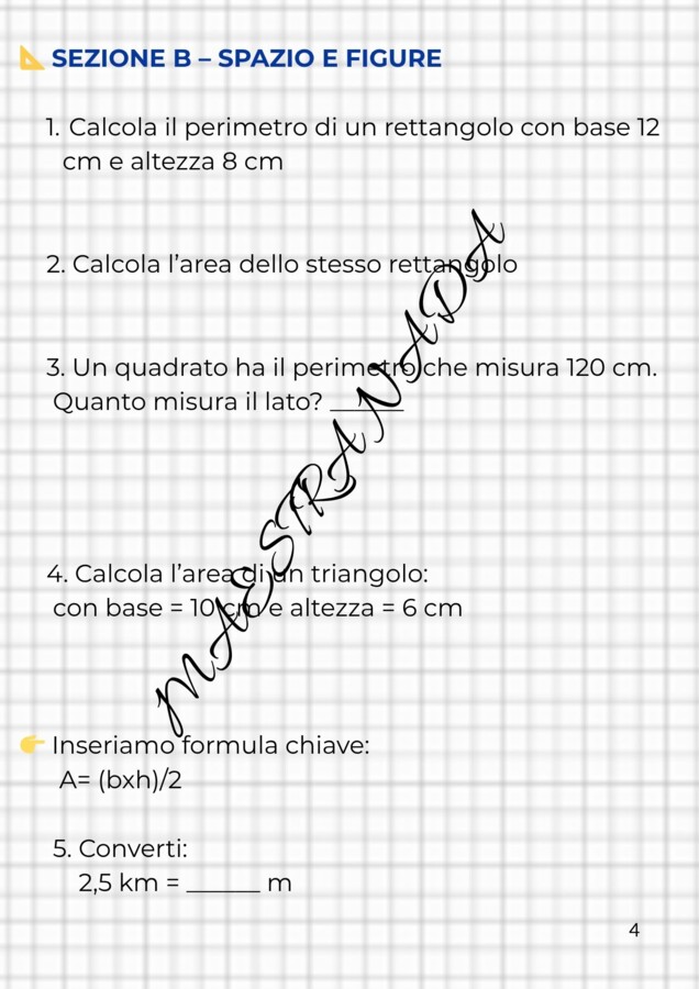 Verifica Matematica Classe 5ª (Secondo Quadrimestre) – Completa con Grafici, Problemi, Correttore e Griglie