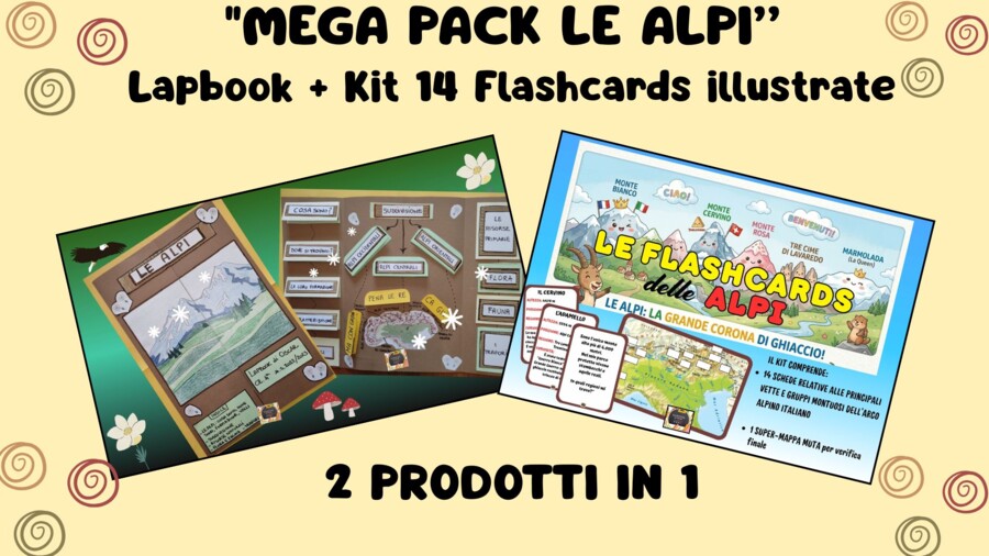 🏔️ MEGA BUNDLE - Tutto sulle ALPI - Lapbook + Flashcards