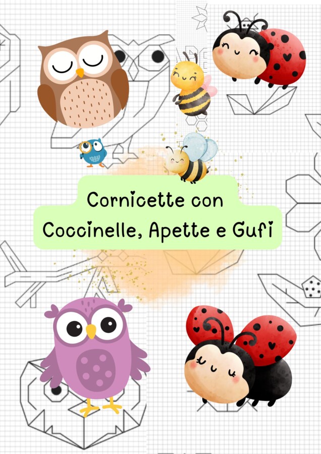 Cornicette con Coccinelle, Apette e Gufi MAESTRA PIERA