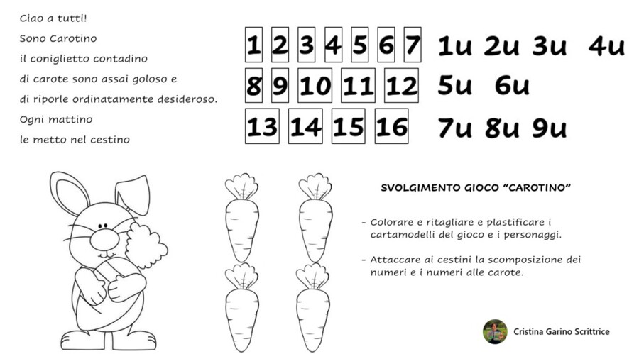 "CAROTINO E LA SCOMPOSIZIONE DEI NUMERI" -CLASSE PRIMA