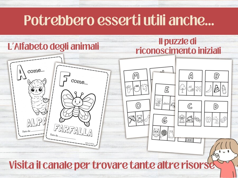 Presentazione Alfabeto Maiuscolo e Minuscolo | Gioco puzzle  Autocorrettivo d'Abbinamento e Incastro | Passaggio allo Stampato Minuscolo | Infanzia, 1ª Primaria e Sostegno (PDF Stampabile)