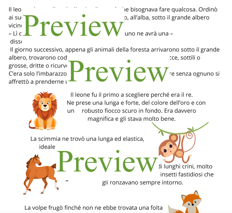 Antica leggenda africana: Come gli animali ebbero le code ( attività per le vacanze estive o per la scuola)