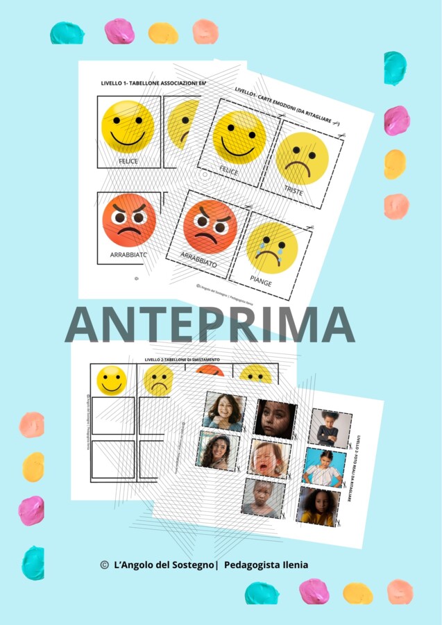 Discriminazione delle emozioni- kit di smistamento e categorizzazione visiva.