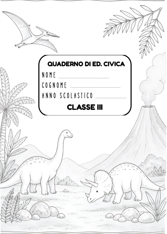 COPERTINE TEMA DINOSAURI CLASSE 3