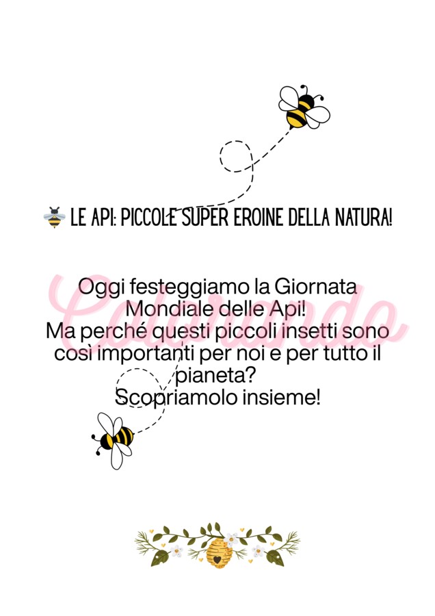 GIORNATA MONDIALE DELLE API . SCHEDE DIDATTICHE DIVERTENTI