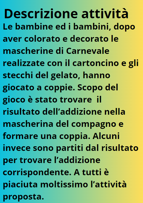 Addizioni in...maschera!