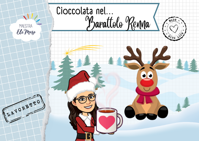 Ricetta per cioccolata calda in barattolo a forma di renna