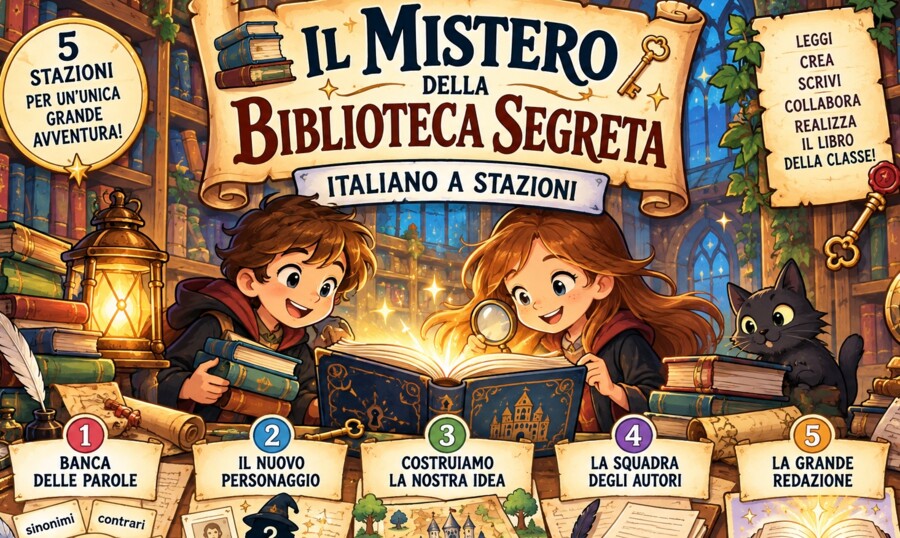 Il mistero della biblioteca segreta - didattica a stazione italiano