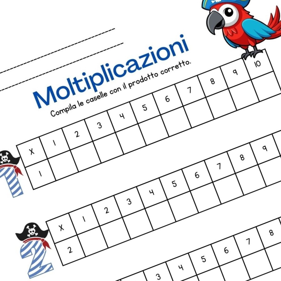 Tabelline e Moltiplicazioni - L'Avventura Matematica dei Pirati