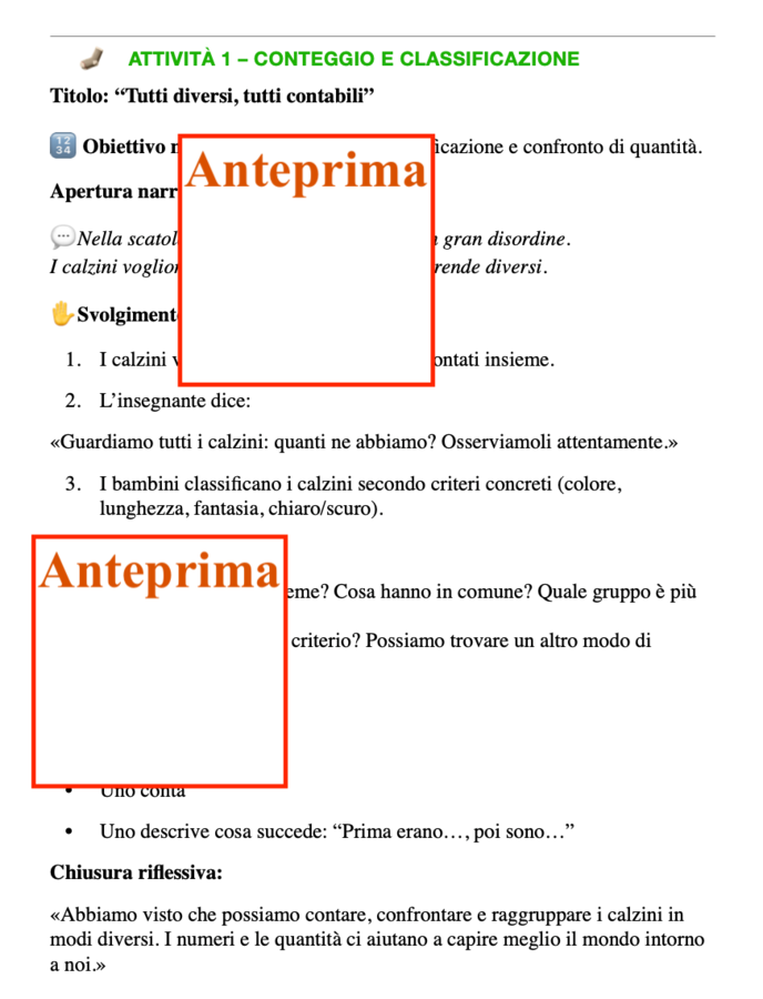 La matematica concreta dei calzini spaiati in stile Montessori; classi I-II-III (adattabie alla scuola dell'infanzia)