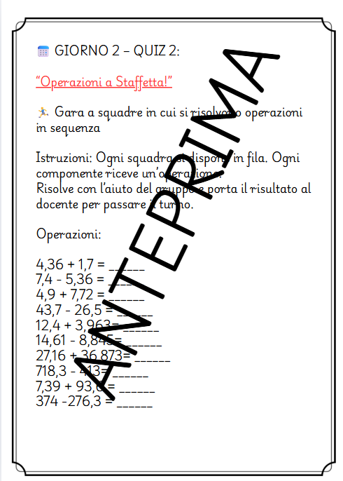 MATEMATICA INIZIO 5 - RIMETTIAMOCI IN PISTA
