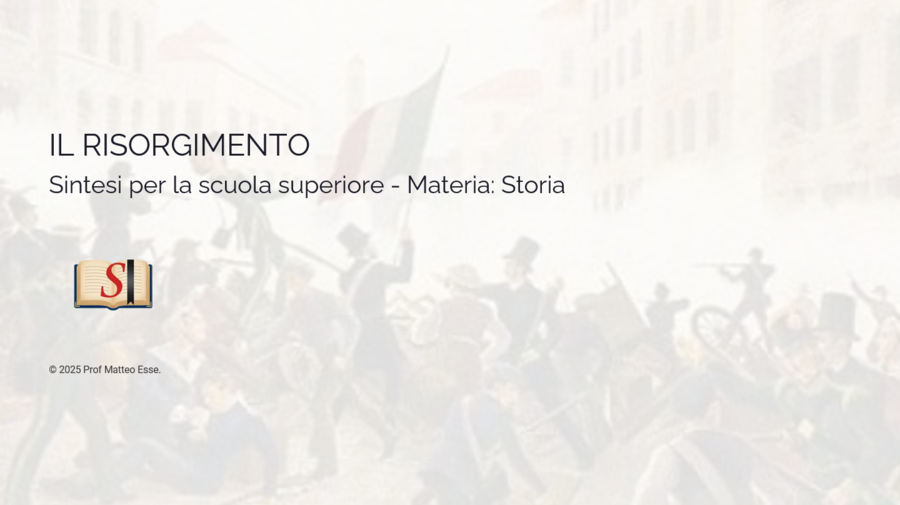 Il Risorgimento Italiano: Economia, Correnti Politiche e Statuto Albertino (PPTX)