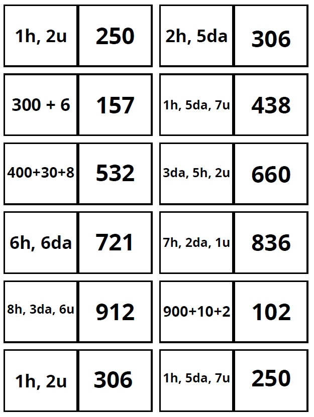 Domino numeri oltre il 100