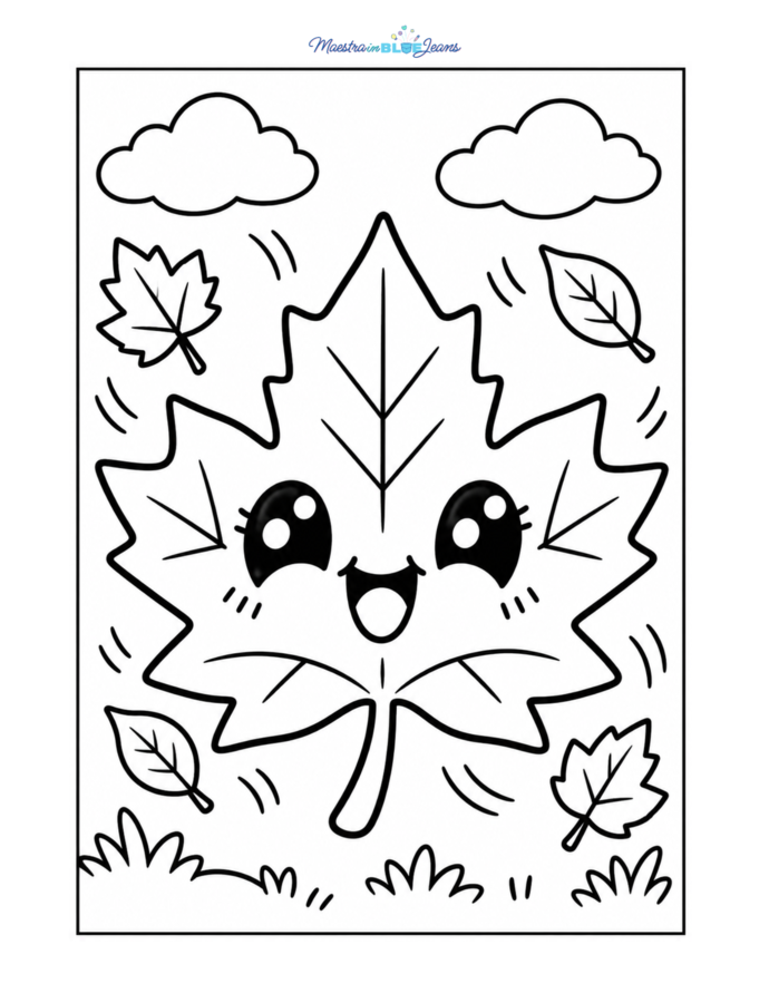 Autunno kawaii da colorare (50 pagine)