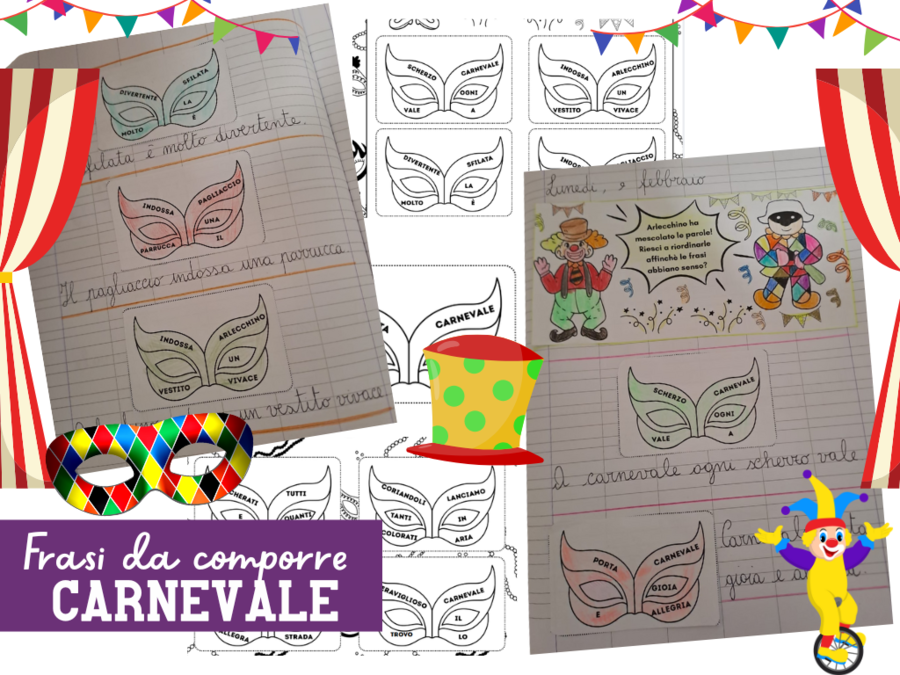 CARNEVALE IN CLASSE SECONDA: GIOCHIAMO CON LE FRASI!