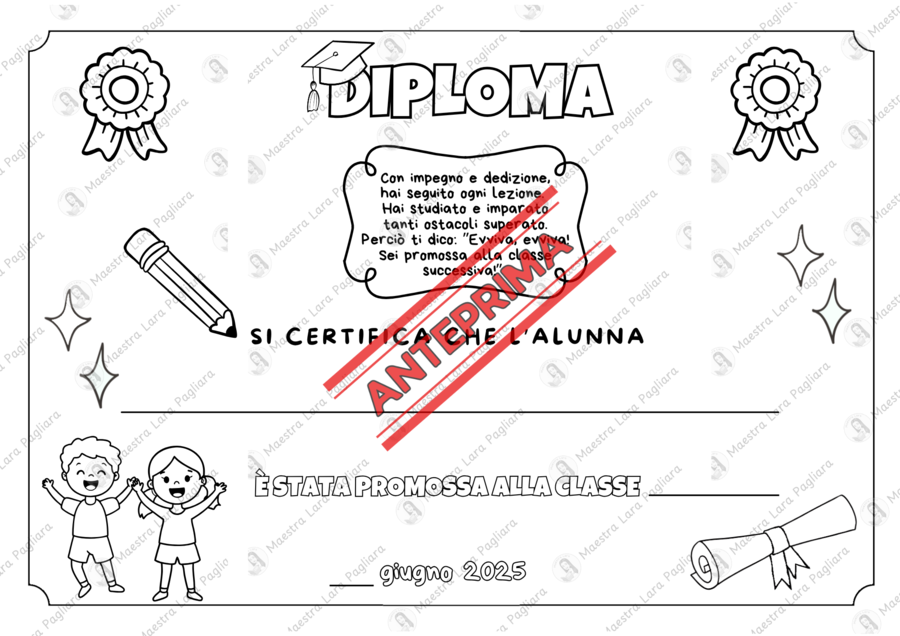 Diploma di fine anno scolastico
