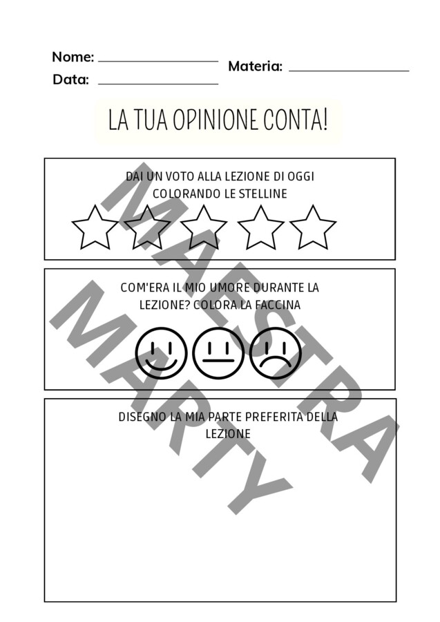 La tua opinione conta!