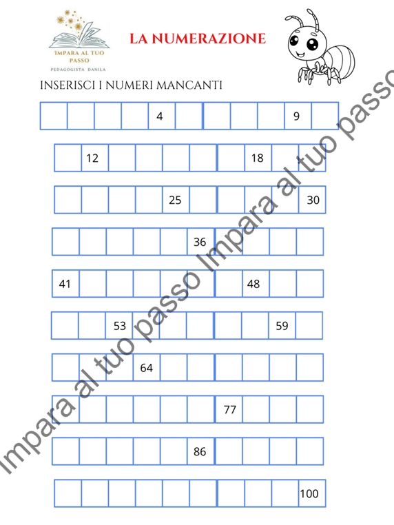 Numerazione da 20 a 100