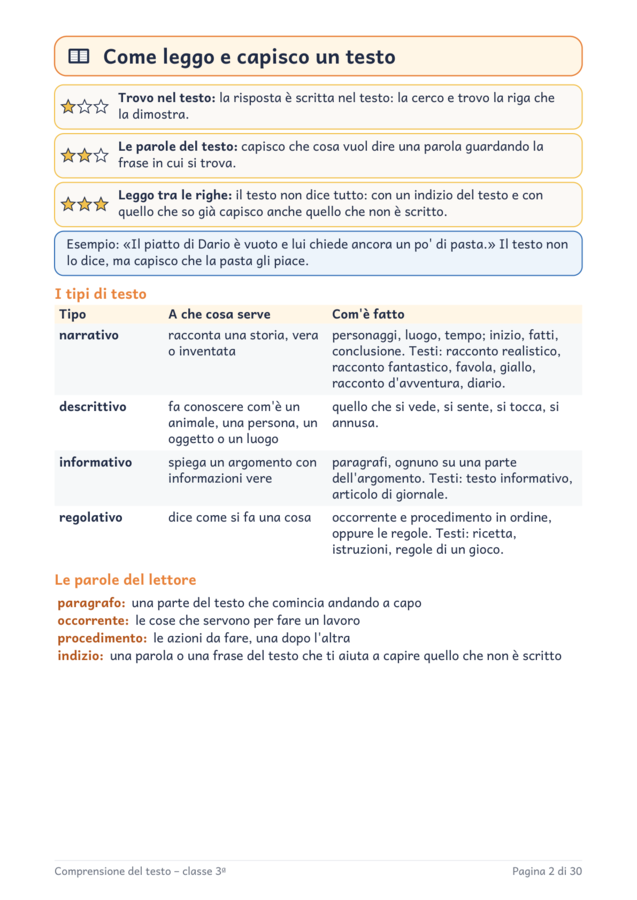 Comprensione del testo classe terza: 20 letture graduate